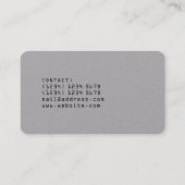 Carte De Visite Lecteur DJ professionnel moderne noir ligne gris (Dos)