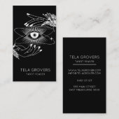 Carte De Visite Lecteur d'yeux mystique noir et blanc (Devant / Derrière)