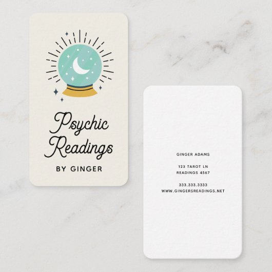 Carte De Visite Lecteur Psychique Boho Moderne Moyen Tarot (Devant / Derrière)