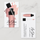 Carte De Visite Lecteurs brillants à lèvre dorée Rose moderne tend (Devant / Derrière)