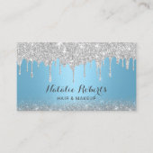 Carte De Visite Lecteurs d'argent moderne Maquillage bleu Artiste (Devant)