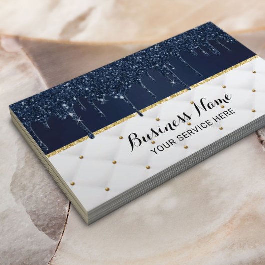 Carte De Visite Lecteurs de marine moderne Luxe Bleu & Blanc