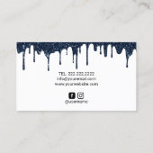 Carte De Visite Lecteurs de marine moderne Luxe Bleu & Blanc (Dos)