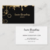 Carte De Visite Lecteurs de miel noir et or Apiary moderne (Devant / Derrière)