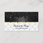 Carte De Visite Lecteurs de Parties scintillant Black Faux Spa de  (Devant)