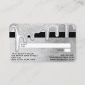 Carte De Visite Lecteurs de Parties scintillant épais en argent gl (Dos)