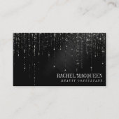Carte De Visite Lecteurs de Parties scintillant noir glamour (Devant)