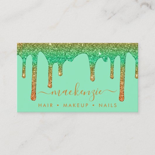 Carte De Visite Lecteurs de Parties scintillant Orange Turquoise O (Devant)