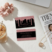 Carte De Visite Lecteurs de Parties scintillant Rose et noir de lu