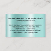 Carte De Visite Lecteurs de Parties scintillant Turquoise léger Om (Dos)