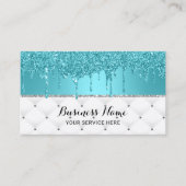 Carte De Visite Lecteurs de Parties scintillant Turquoise moderne  (Devant)