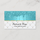 Carte De Visite Lecteurs de Parties scintillant Turquoise Moderne  (Devant)