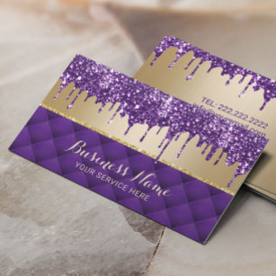 Carte De Visite Lecteurs de Parties scintillant violet de luxe Chi