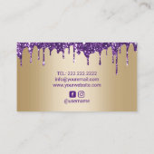 Carte De Visite Lecteurs de Parties scintillant violet de luxe Chi (Dos)