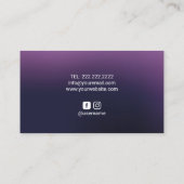 Carte De Visite Lecteurs de Parties scintillant violet moderne Sal (Dos)