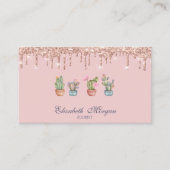 Carte De Visite Lecteurs d'or Rose Cactus professionnel (Devant)