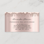 Carte De Visite Lecteurs Roses de courtier immobilier professionne (Dos)