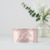 Carte De Visite Lecteurs Roses de courtier immobilier professionne (Debout devant)