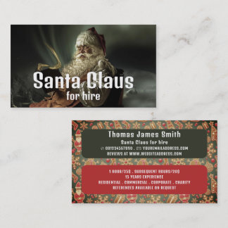 Carte De Visite Lecture classique Père Noël, Santa Claus Entertain
