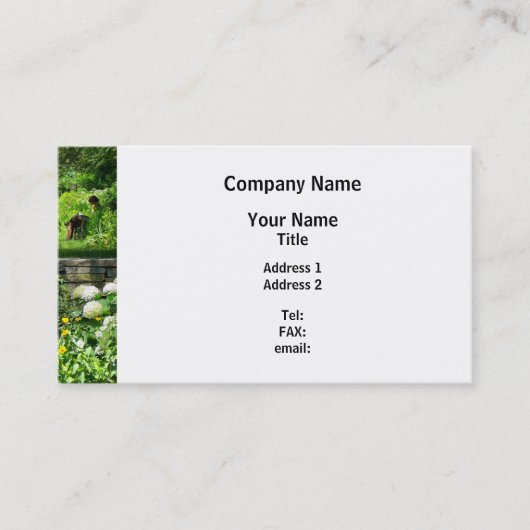 Carte De Visite Lecture dans le jardin (Devant)