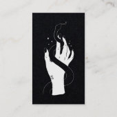 Carte De Visite Lecture de Tarot Main et Serpent Noir et Blanc (Dos)