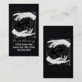 Carte De Visite Lecture de Tarot Noir et Blanc Mains (Devant / Derrière)
