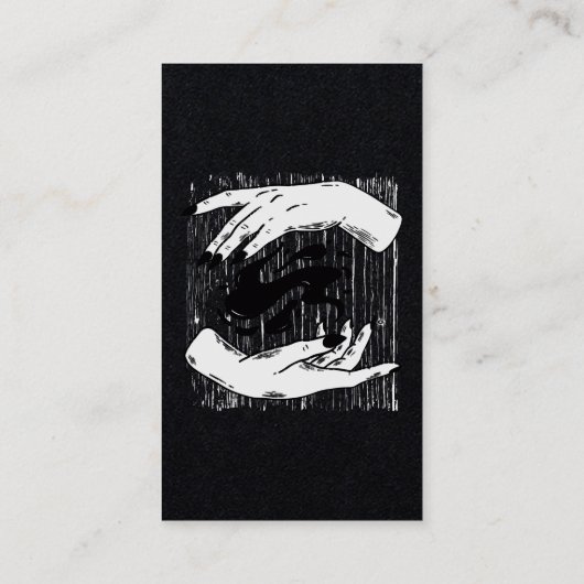 Carte De Visite Lecture de Tarot Noir et Blanc Mains (Dos)