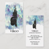 Carte De Visite *~* Lectures d'astrologie Zodiac VIRGO Turquoise b (Devant / Derrière)