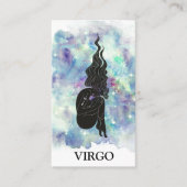 Carte De Visite *~* Lectures d'astrologie Zodiac VIRGO Turquoise b (Devant)