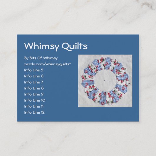 Carte De Visite L'édredon de Nellie de grand-maman - bloc #3 (Devant)