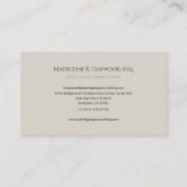 Carte De Visite Legal Law Office Firm Attorney  (Dos)