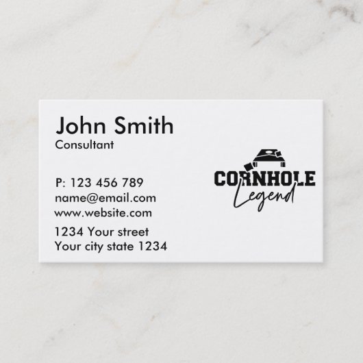 Carte De Visite Légende de Cornhole (Devant)