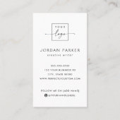 Carte De Visite Léger gris bois logo personnalisé vertical (Dos)