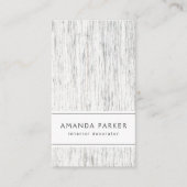 Carte De Visite Léger gris bois logo personnalisé vertical (Devant)