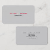 Carte De Visite Léger Gris Classique Plat Création Professionnelle (Devant / Derrière)