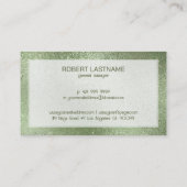 Carte De Visite Léger vert chatoyant texture irisée (Dos)