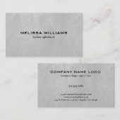 Carte De Visite Légère texture en cuir gris (Devant / Derrière)