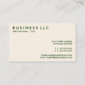 Carte De Visite légumes. (Dos)