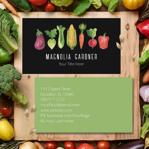 Carte De Visite Légumes à l'aquarelle Marché de jardin biologique