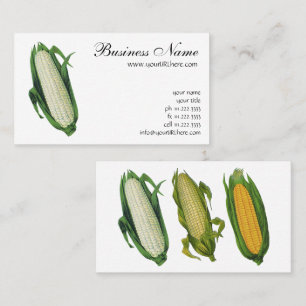 Carte De Visite Légumes alimentaires vintage Maïs blanc en épi