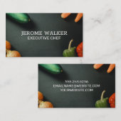 Carte De Visite Légumes | Arrière - plan noir (Devant / Derrière)