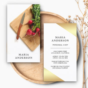 Carte De Visite Légumes Coupe du couteau Chef cuisinier