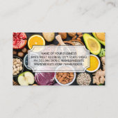 Carte De Visite Légumes de fruits | Chef culinaire (Dos)