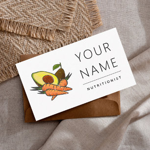Carte De Visite Légumes frais et légumes de fruits nutritionniste 