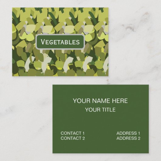 Carte De Visite Légumes verts légumes (Devant / Derrière)
