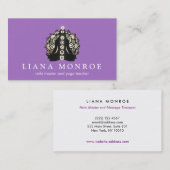 Carte De Visite Leiki et Yoga professeur Lotus et Chakra (Devant / Derrière)