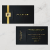 Carte De Visite L'Élégant avocat noir et or (Devant / Derrière)