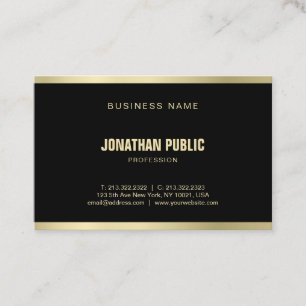 Carte De Visite L'élégant Black Gold Sophistiqué Plain Luxe