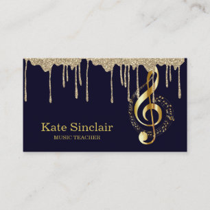 Carte De Visite L'Élégant Enseignant De La Musique Piano Keys Musi