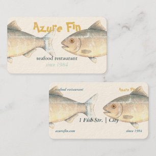 Carte De Visite L'élégant restaurant de poisson Azure Fin